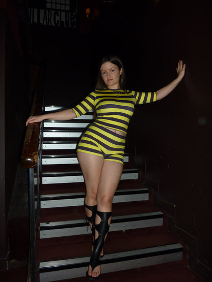 stripe set - black + yellow *TOP ONLY*