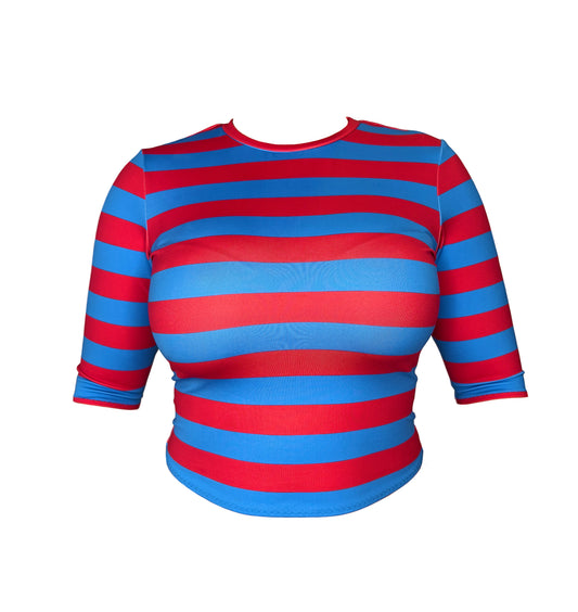 stripe set - red + blue *TOP ONLY*